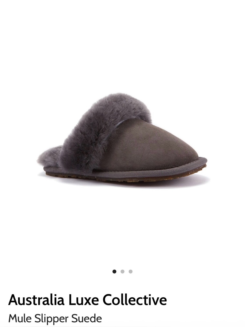 NWT Australia Luxe Collective Charcoal Suede Shearling Mule